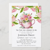 Floral Tea Party Baby Shower Invitation 招待状 (正面/裏面)