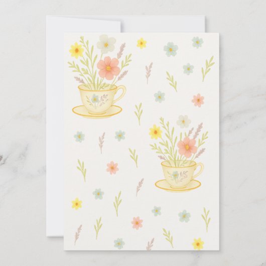 Floral Tea Party Bridal Shower 招待状 (裏面)