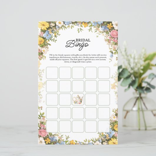 Floral Tea Party Bridal Shower Bingo Game (スタンド正面)