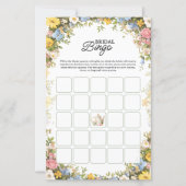 Floral Tea Party Bridal Shower Bingo Game (正面)