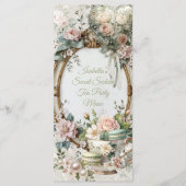 Floral Tea Party Sweet 16 Menu Card メニュー (正面)