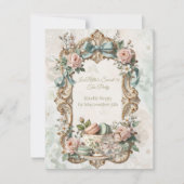 Floral Tea Party Sweet 16 RSVP Card (正面)