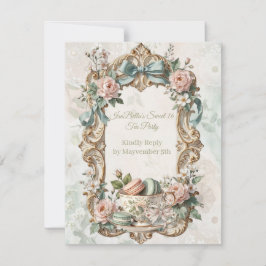 Floral Tea Party Sweet 16 RSVP Card