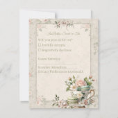 Floral Tea Party Sweet 16 RSVP Card (裏面)