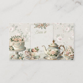 Floral Tea Party Table Numbers & Place Cards プレイスカード