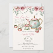 Floral Tea with the Mom-to-be Girl Baby Shower  招待状 (正面)