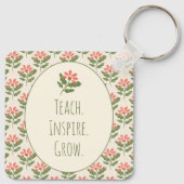 Floral Teacher Keychain | Teach • Inspire • Grow キーホルダー (裏面)