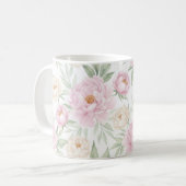 Floral Teacup Design Ceramic Coffee Mug コーヒーマグカップ (正面左)