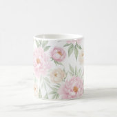 Floral Teacup Design Ceramic Coffee Mug コーヒーマグカップ (中央)