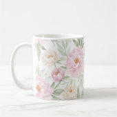 Floral Teacup Design Ceramic Coffee Mug コーヒーマグカップ (左)
