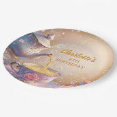 Floral Teacup & Teapot - Pastel Elegant Tea Party ペーパープレート (アングル)