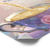 Floral Teacup & Teapot - Pastel Elegant Tea Party ポスター (角)