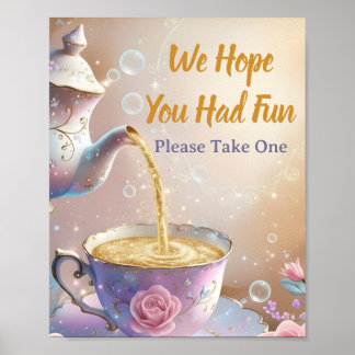 Floral Teacup & Teapot - Pastel Elegant Tea Party ポスター