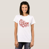 Floral TEAM T-Shirt | Red & Gold Design Tシャツ (正面フル)