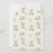 Floral Teddy Bear Sage Girl 2nd Birthday Party 招待状 (裏面)