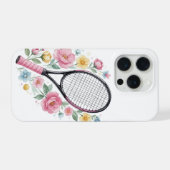 Floral Tennis Phone Case Girly Aesthetic Sports iPhoneケース (裏面横)