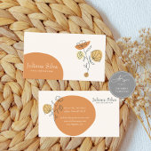 Floral Terracotta Minimalist Business Card 名刺
