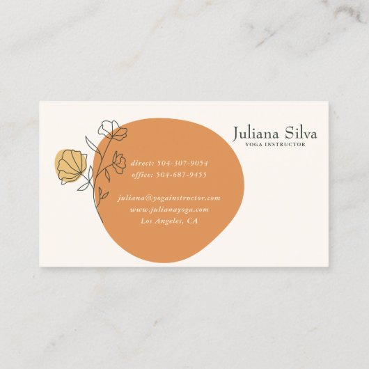 Floral Terracotta Minimalist Business Card 名刺 (裏面)
