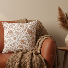 Floral Terracotta Toile Pattern クッション