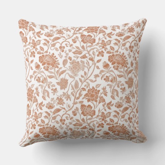 Floral Terracotta Toile Pattern クッション (裏面)