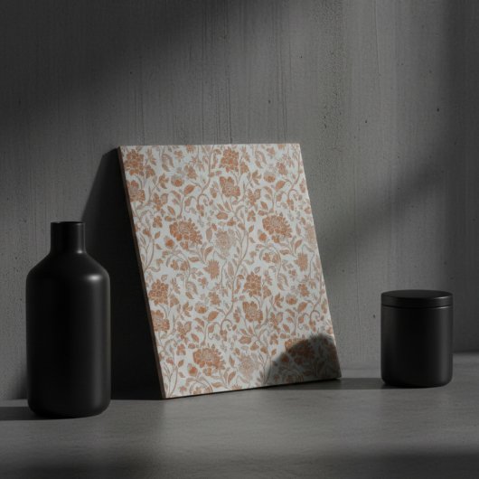 Floral Terracotta Toile Pattern タイル