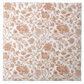 Floral Terracotta Toile Pattern タイル (正面)