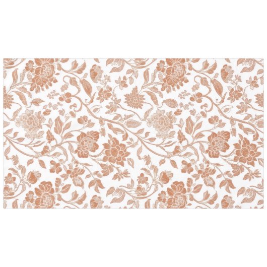Floral Terracotta Toile Pattern テーブルクロス (正面(横))