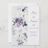 Floral Textured Paper Elegant Wedding Invitation 招待状 (正面)
