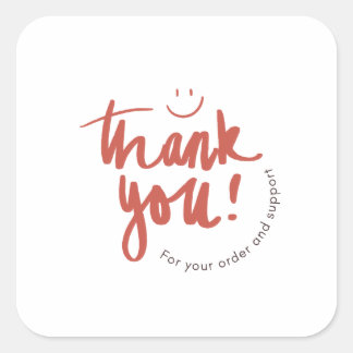 Floral Thank You Business Card – Small Business  スクエアシール