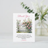 Floral Thank You Card for First Birthday ポストカード (スタンド正面)