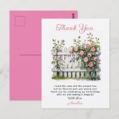 Floral Thank You Card for First Birthday ポストカード (正面/裏面)
