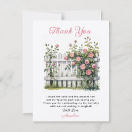 Floral Thank You Card for First Birthday  ポストカード