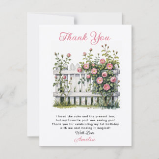 Floral Thank You Card for First Birthday  ポストカード