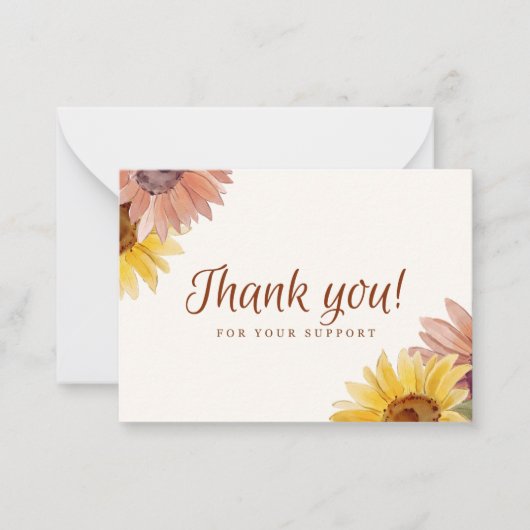 Floral Thank You For Your Support Card ノートカード (正面)