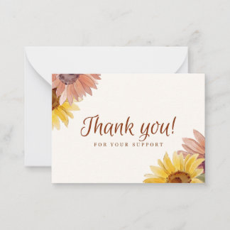 Floral Thank You For Your Support Card ノートカード