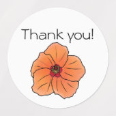 Floral "Thank You" Stickers 3 Flower Designs ラベル (デザイン2)