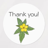 Floral "Thank You" Stickers 3 Flower Designs ラベル (デザイン1)