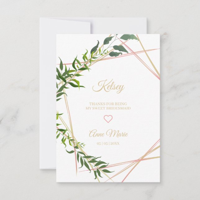 Floral Thanks for Being my Bridesmaid (正面)