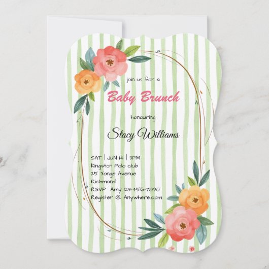 Floral Themed Baby Brunch Invitation (正面)