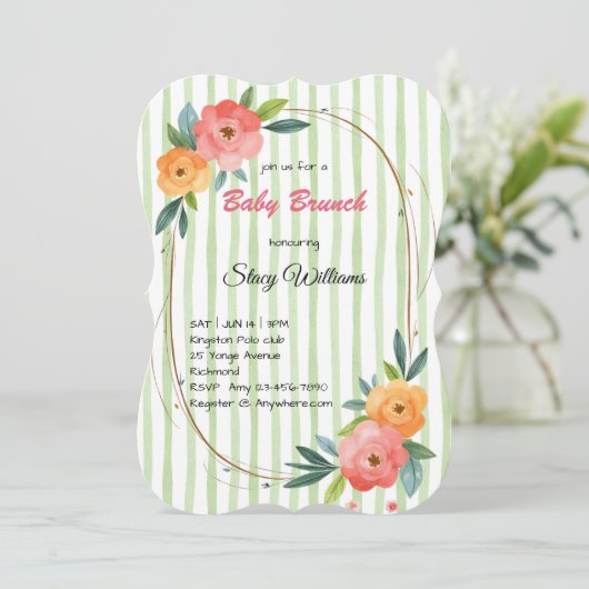 Floral Themed Baby Brunch Invitation (スタンド正面)