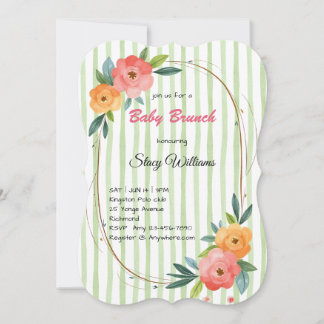 Floral Themed Baby Brunch Invitation