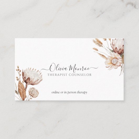 Floral Therapist Counselor Business Card 名刺 (正面)
