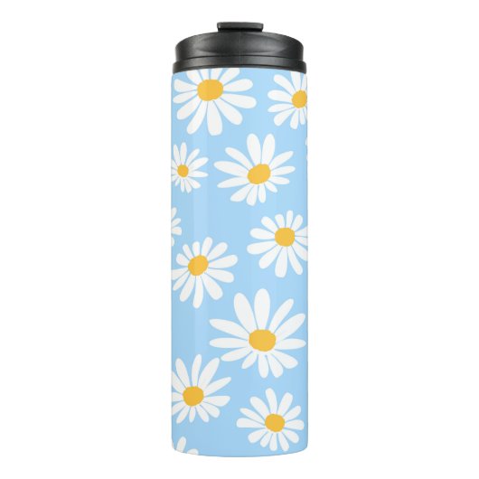 Floral thermal mug, daisy flowers  タンブラー (正面)