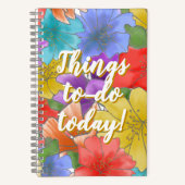 Floral Things To-Do Today! Checklist ノートブック (正面)