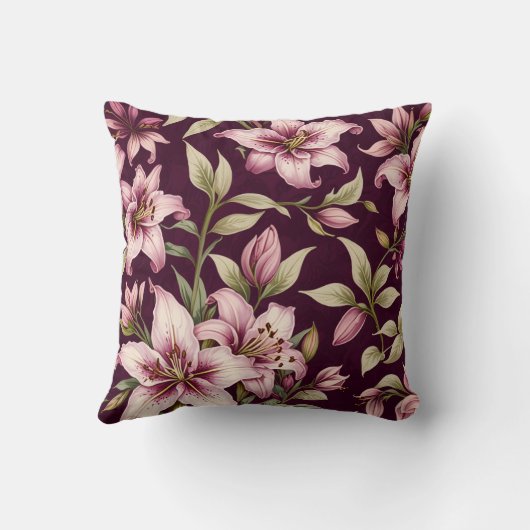 Floral Throw Pillow クッション (裏面)