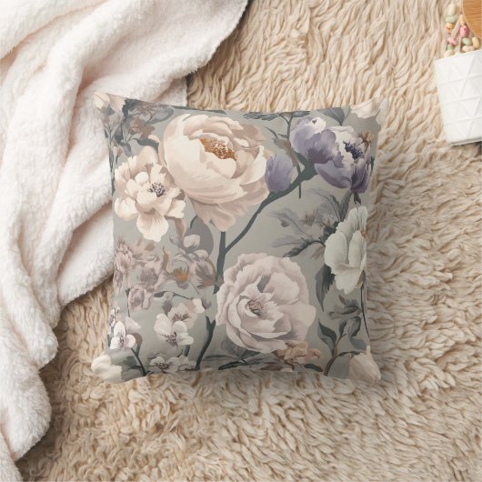 Floral Throw Pillow クッション (ブランケット)
