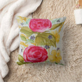 floral throw pillow クッション (ブランケット)