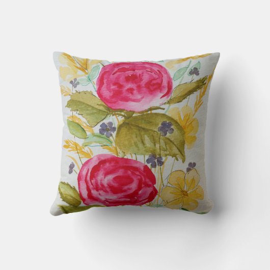 floral throw pillow クッション (裏面)