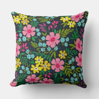 Floral Throw Pillow | Colorful Flower Cushion クッション