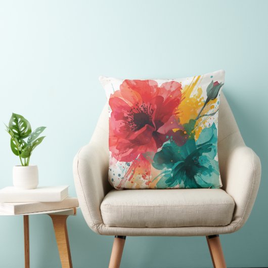 Floral Throw Pillow-Cushion for Modern Home Décor クッション (椅子)